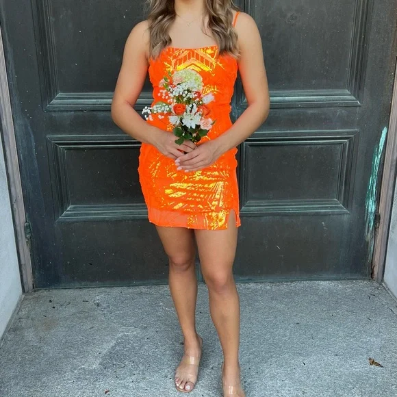 Dresses | Orange Homecoming Dress | Poshmark